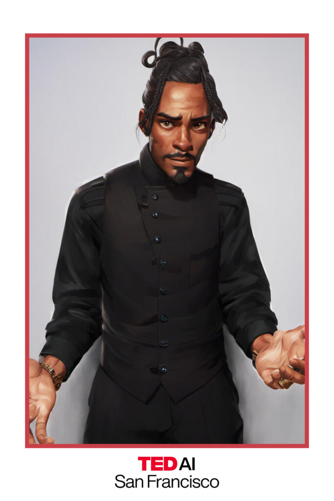 AI photo booth 3D character portrait at TED AI San Francisco by Chroma Photobooth